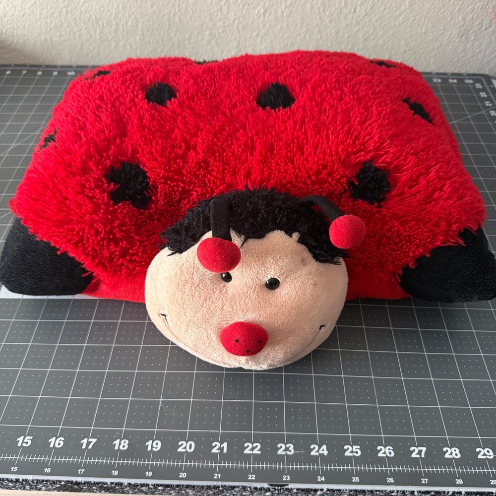 Retired Pillow Pets Ladybug Plush Folding 18" 2011 Plush Soft Stuffed HTF